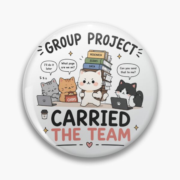 Item preview, Carried The Team Cute Group Project Meme | Funny Student Cartoon Sticker | School & College Humor designed and sold by Sanika arts .