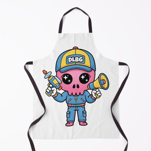 Item preview, DLBG Pink Skull - Retro Blue Tracksuit Holding Megaphone & Toy Gun designed and sold by DLBG-STORE.