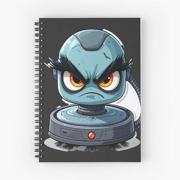 Item preview, Angry Robot Vacuum Cleaner Cartoon Sticker with Fierce Expression designed and sold by OksArtStudio.