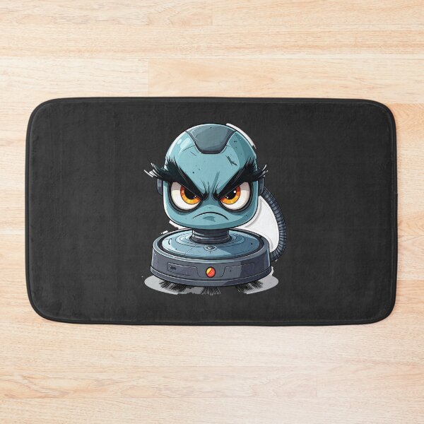 Item preview, Angry Robot Vacuum Cleaner Cartoon Sticker with Fierce Expression designed and sold by OksArtStudio.
