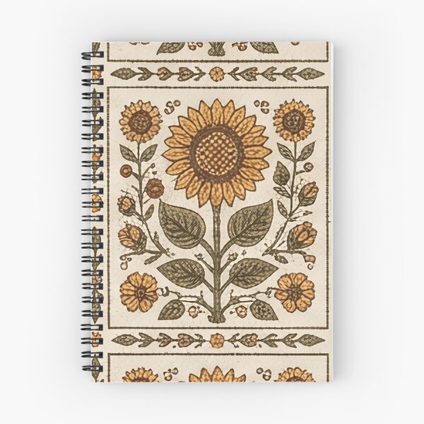 Item preview, Vintage Sunflower Block Tile Pattern designed and sold by SassyArtistry.