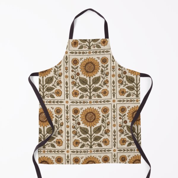 Item preview, Vintage Sunflower Block Tile Pattern designed and sold by SassyArtistry.