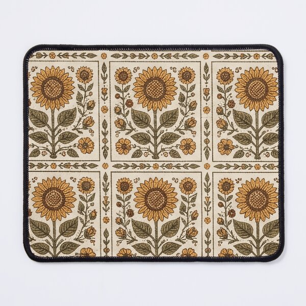 Item preview, Vintage Sunflower Block Tile Pattern designed and sold by SassyArtistry.