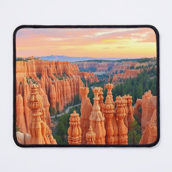 Item preview, Bryce Canyon Hoodoos Sunset Landscape – Red Rock Spires Utah National Park Photography designed and sold by EllDAV777.