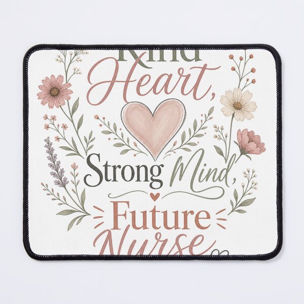 Item preview, Kind Heart Strong Mind Future Nurse – Wildflower Heart designed and sold by BoosterShop.