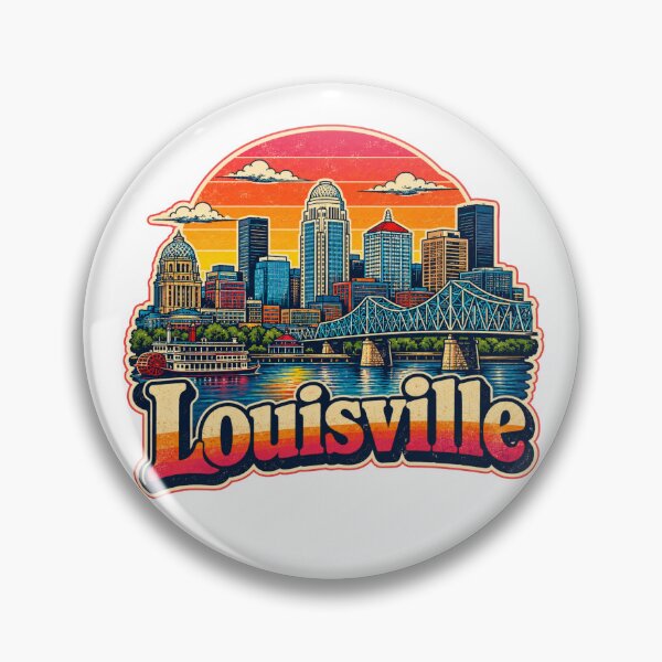 Item preview, Louisville Vintage Skyline Riverfront Sunset designed and sold by FlyingSeas.
