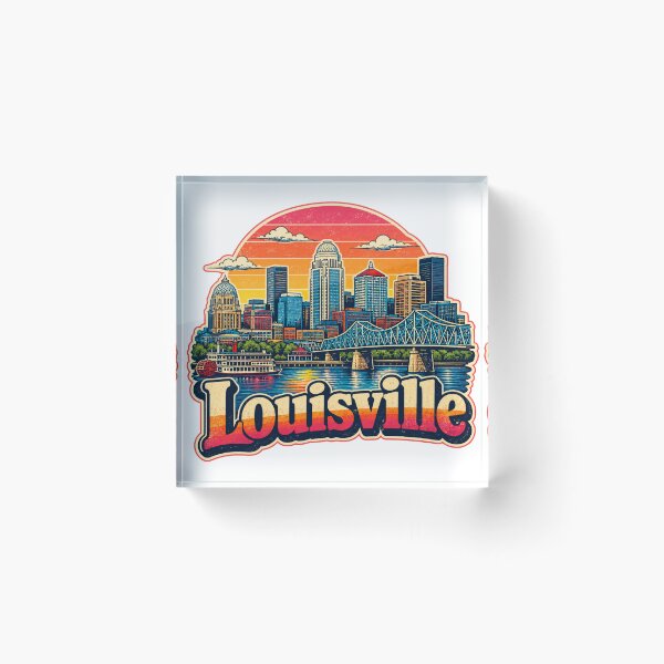 Item preview, Louisville Vintage Skyline Riverfront Sunset designed and sold by FlyingSeas.