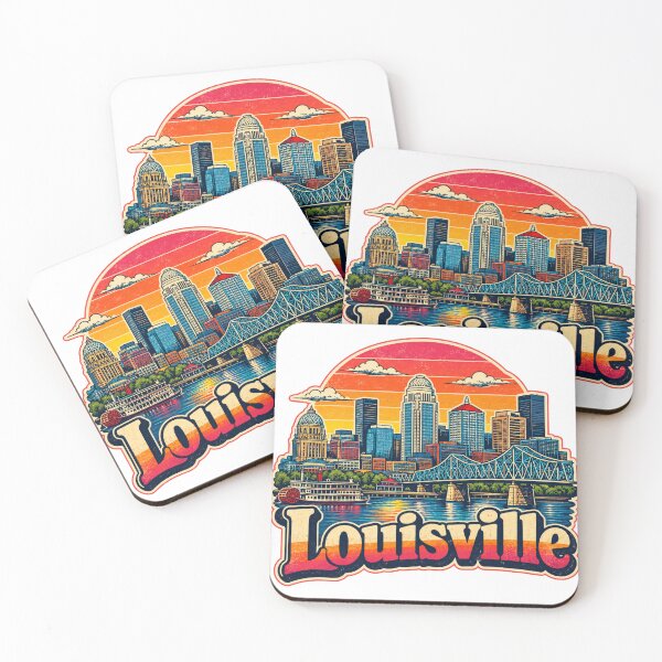 Item preview, Louisville Vintage Skyline Riverfront Sunset designed and sold by FlyingSeas.