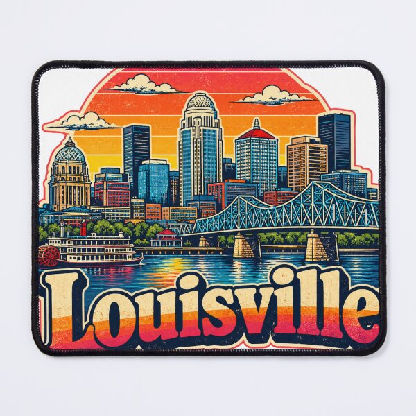 Item preview, Louisville Vintage Skyline Riverfront Sunset designed and sold by FlyingSeas.