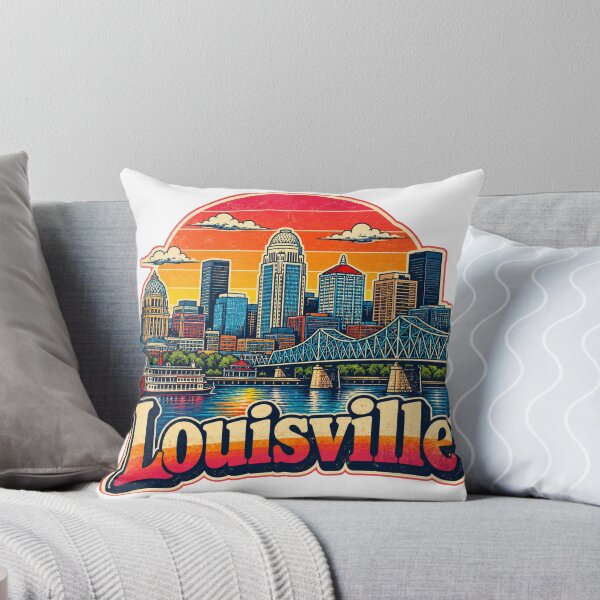 Item preview, Louisville Vintage Skyline Riverfront Sunset designed and sold by FlyingSeas.