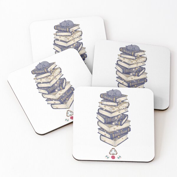 Item preview, Enchanted Stack of Magical Storybooks with Sleeping Kitten designed and sold by Whimsy Trail Co.