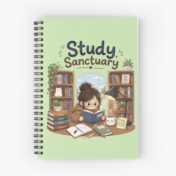 Item preview, Study Sanctuary Cute Library Aesthetic | Cozy Reading Room | Book Lover Illustration | Student Study Vibes Sticker designed and sold by Sanika arts .