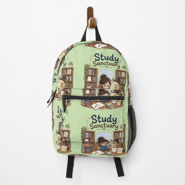 Item preview, Study Sanctuary Cute Library Aesthetic | Cozy Reading Room | Book Lover Illustration | Student Study Vibes Sticker designed and sold by Sanika arts .