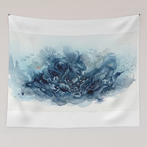 Item preview, Indigo Mist Watercolor | Elegant Abstract Wash designed and sold by EverMuse_0_0.