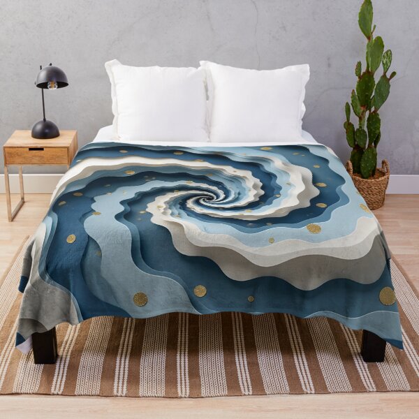 Item preview, Abstract Blue and White Spiral Design designed and sold by Vicky Brago-Mitchell®.