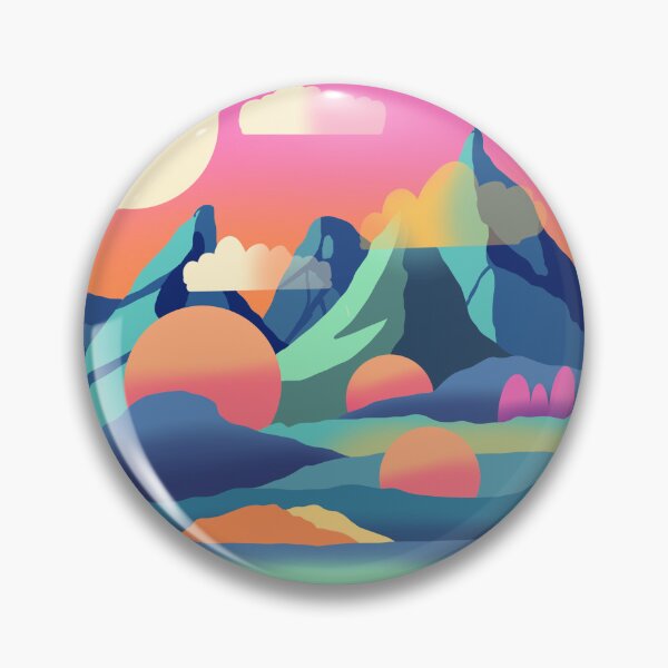 Item preview, Vaporwave Mountain Sunset Printable Art | Retro Abstract Circle Print | Colorful Wall Decor designed and sold by stashandstitch.
