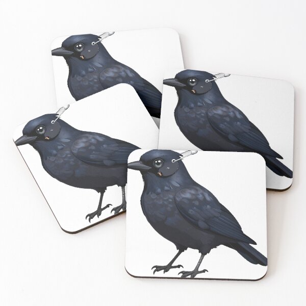 Item preview, Black Jay with Safety Pin Earring designed and sold by IllumeInk.