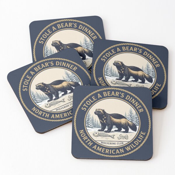 Item preview, Stole A Bear's Dinner Wolverine Humor Badge designed and sold by CalmCapy Co.