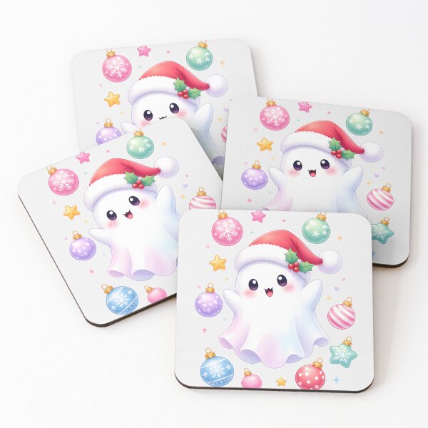 Item preview, Cute Christmas Ghost with Santa Hat designed and sold by naragon4289.