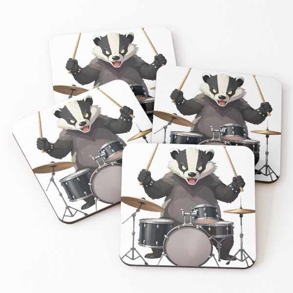 Item preview, Badger Death Metal Drummer designed and sold by pumsquare.