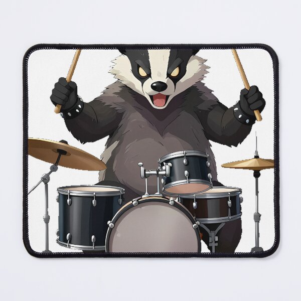 Item preview, Badger Death Metal Drummer designed and sold by pumsquare.