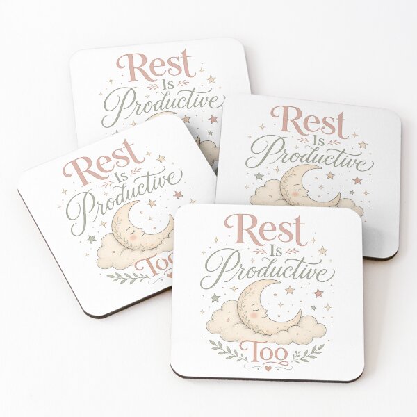 Item preview, Rest Is Productive Too – Sleeping Moon designed and sold by BoosterShop.