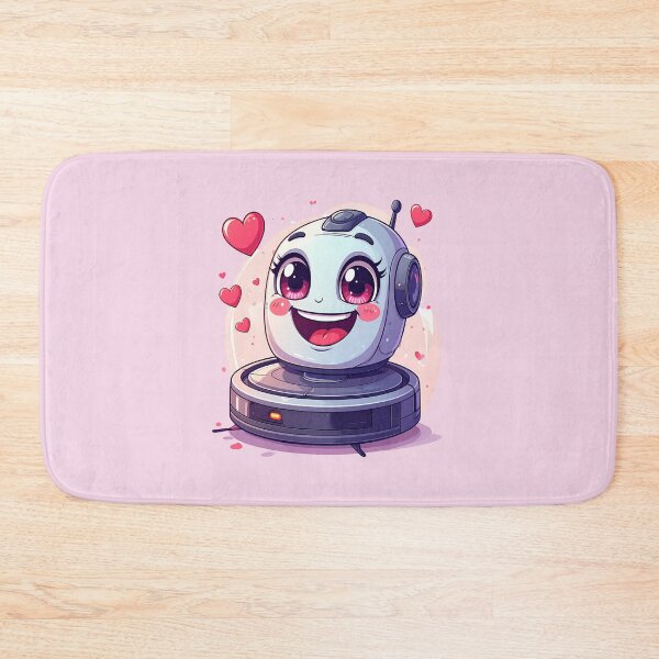 Item preview, Cute Love Robot Vacuum Cartoon with Hearts Kawaii Character designed and sold by OksArtStudio.