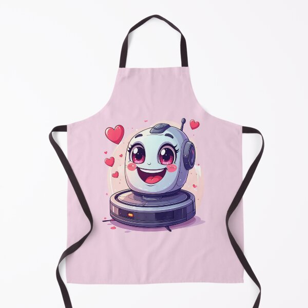 Item preview, Cute Love Robot Vacuum Cartoon with Hearts Kawaii Character designed and sold by OksArtStudio.
