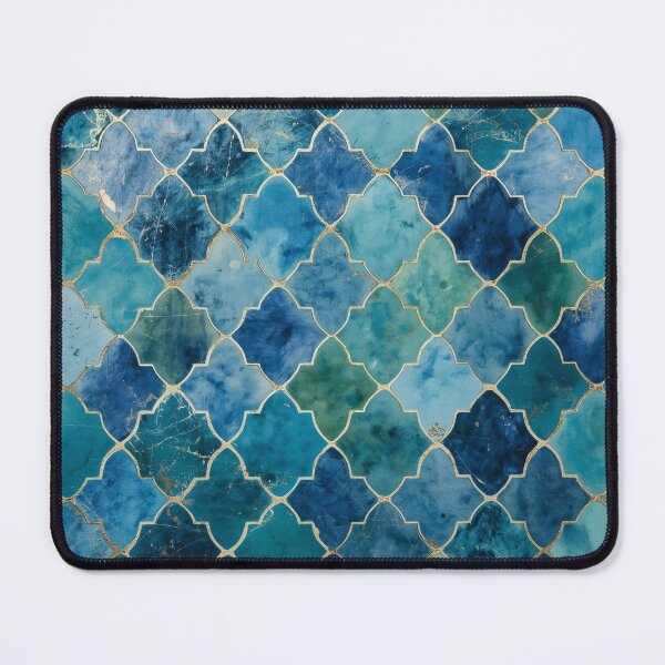 Item preview, Teal Turquoise Gold Moroccan Tile Pattern Lantern Mosaic designed and sold by GrinGalore.