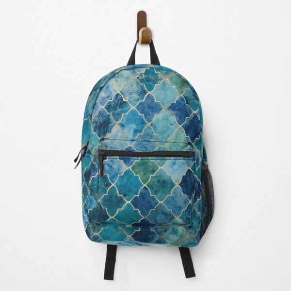 Item preview, Teal Turquoise Gold Moroccan Tile Pattern Lantern Mosaic designed and sold by GrinGalore.