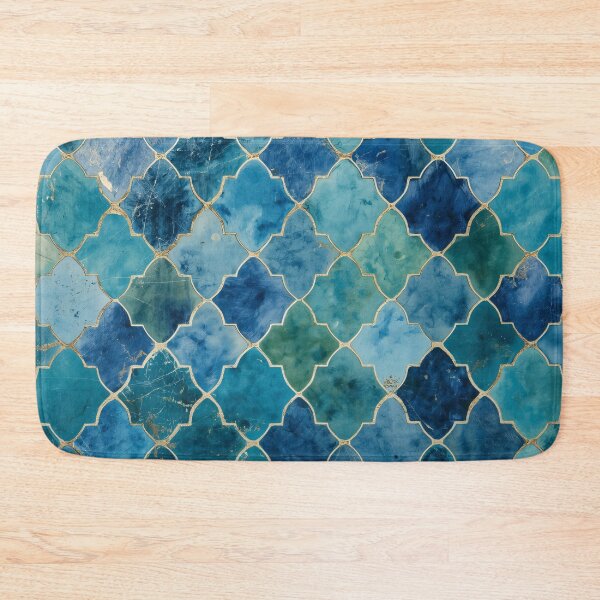 Item preview, Teal Turquoise Gold Moroccan Tile Pattern Lantern Mosaic designed and sold by GrinGalore.