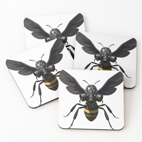 Item preview, Black Hornet with Gas Mask designed and sold by IllumeInk.