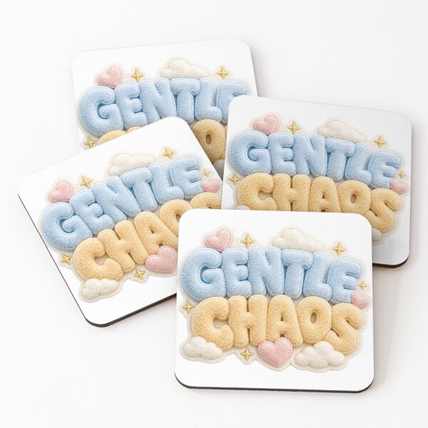 Item preview, Gentle Chaos Cute Plush Kawaii Typography designed and sold by DonnaByPT.