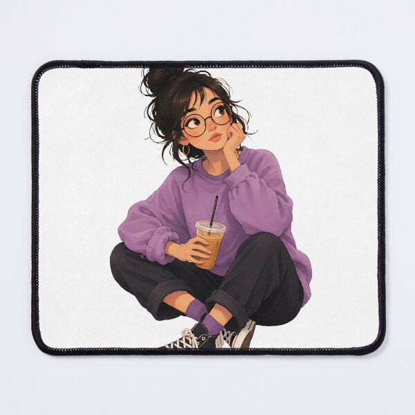 Item preview, Lavender Sweater Messy Bun Girl designed and sold by Jaideep Walia.