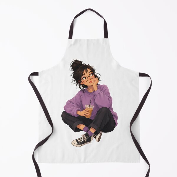 Item preview, Lavender Sweater Messy Bun Girl designed and sold by Jaideep Walia.