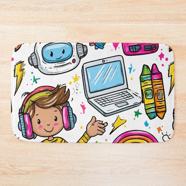 Item preview, Colorful Cute Kawaii Crayon Tech Print Pattern designed and sold by RichardRags.