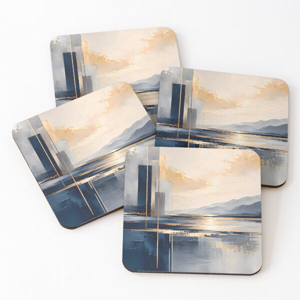 Item preview, Silent Coastal Reflection Abstract Art designed and sold by hutofdesigns.