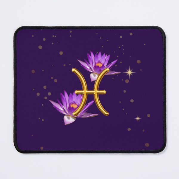 Item preview, Pisces Zodiac Floral Art | Purple Water Lily Astrology Sign | Celestial Horoscope Illustration designed and sold by MysticPurpleHue.