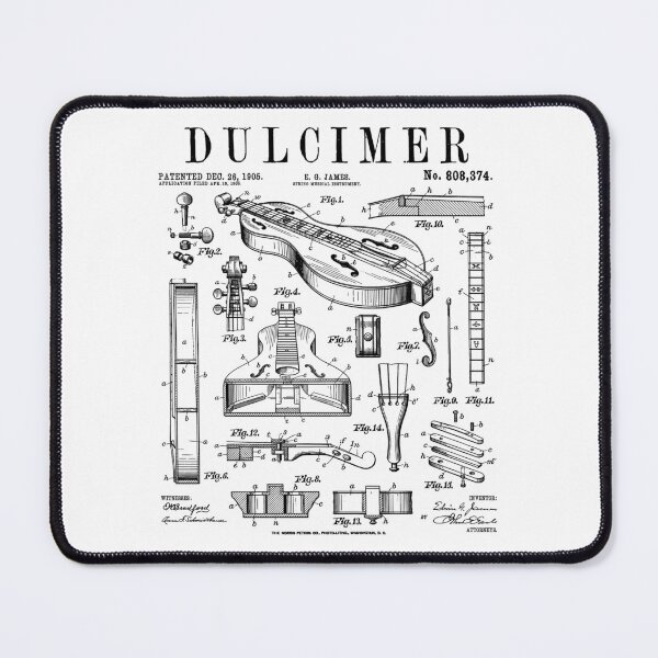 Item preview, Appalachian Dulcimer Fretted Instrument Music Vintage Patent designed and sold by GrandeDuc.