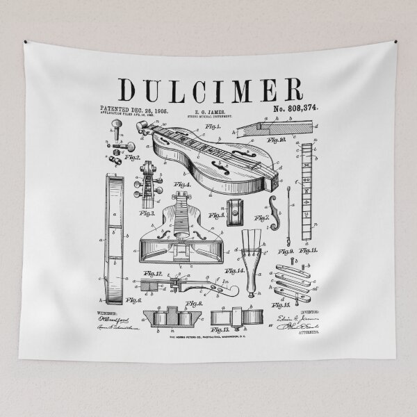 Item preview, Appalachian Dulcimer Fretted Instrument Music Vintage Patent designed and sold by GrandeDuc.