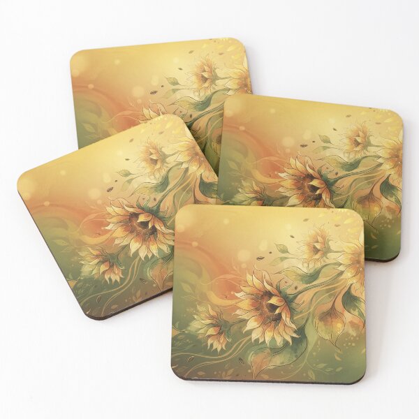 Artikelvorschau, Goldene Fantasie-Aquarell-Sonnenblumenkunst entworfen und verkauft von SassyArtistry.
