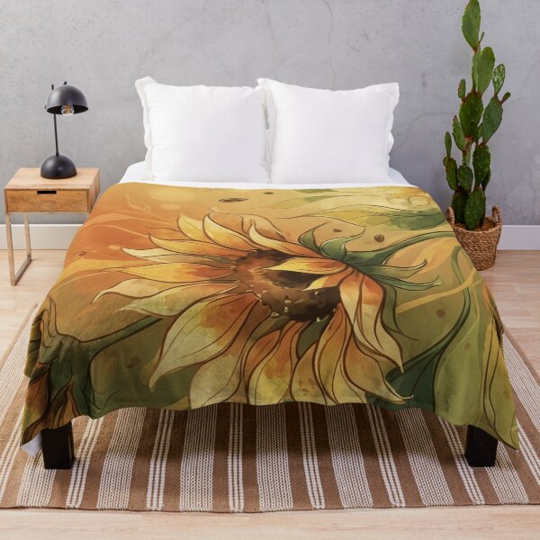 Item preview, Golden Fantasy Watercolor Sunflower Art designed and sold by SassyArtistry.