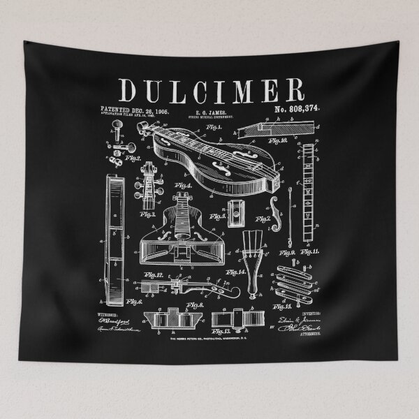 Item preview, Appalachian Dulcimer Fretted Instrument Music Vintage Patent designed and sold by GrandeDuc.