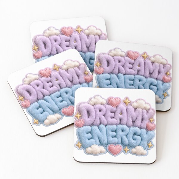 Item preview, Dreamy Energy Pastel Plush Kawaii Typography designed and sold by DonnaByPT.