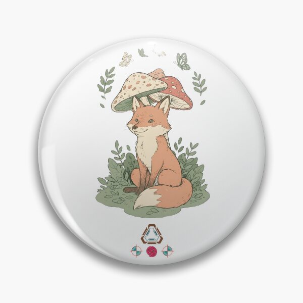 Artikelvorschau, Waldfuchs sitzt mit Schmetterlingen unter riesigen Pilzen entworfen und verkauft von Whimsy Trail Co.
