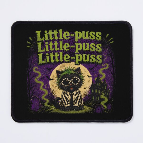 Item preview, Ghostly Halloween Black Cat Little Puss designed and sold by Nacho Average Designs.