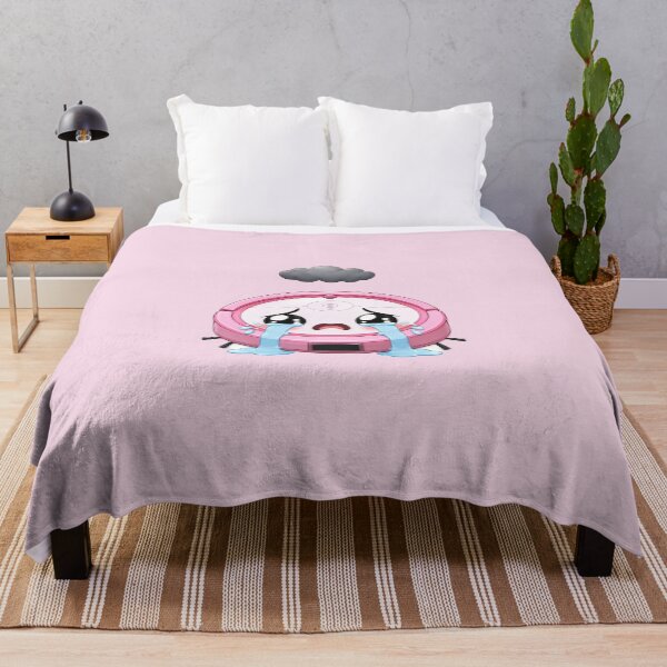 Item preview, Cute Crying Pink Robot Vacuum Cartoon with Rain Cloud designed and sold by OksArtStudio.