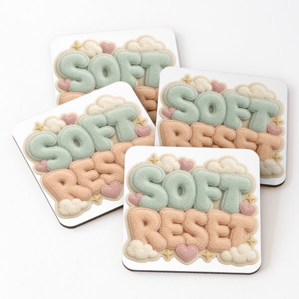 Item preview, Soft Reset Cozy Plush Self Care Typography designed and sold by DonnaByPT.