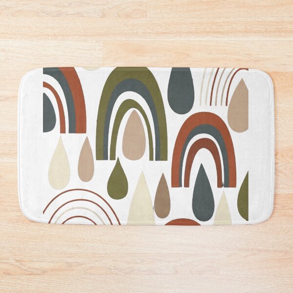 Item preview, Boho Rainbow Raindrops Abstract Earthy Terracotta Pattern designed and sold by Dzblack.