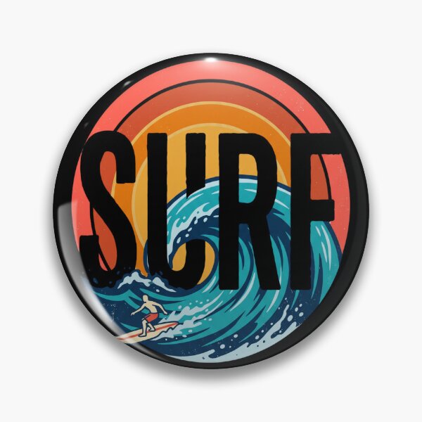 Item preview, Retro 70s Surf Wave Surfing designed and sold by dudelinart.